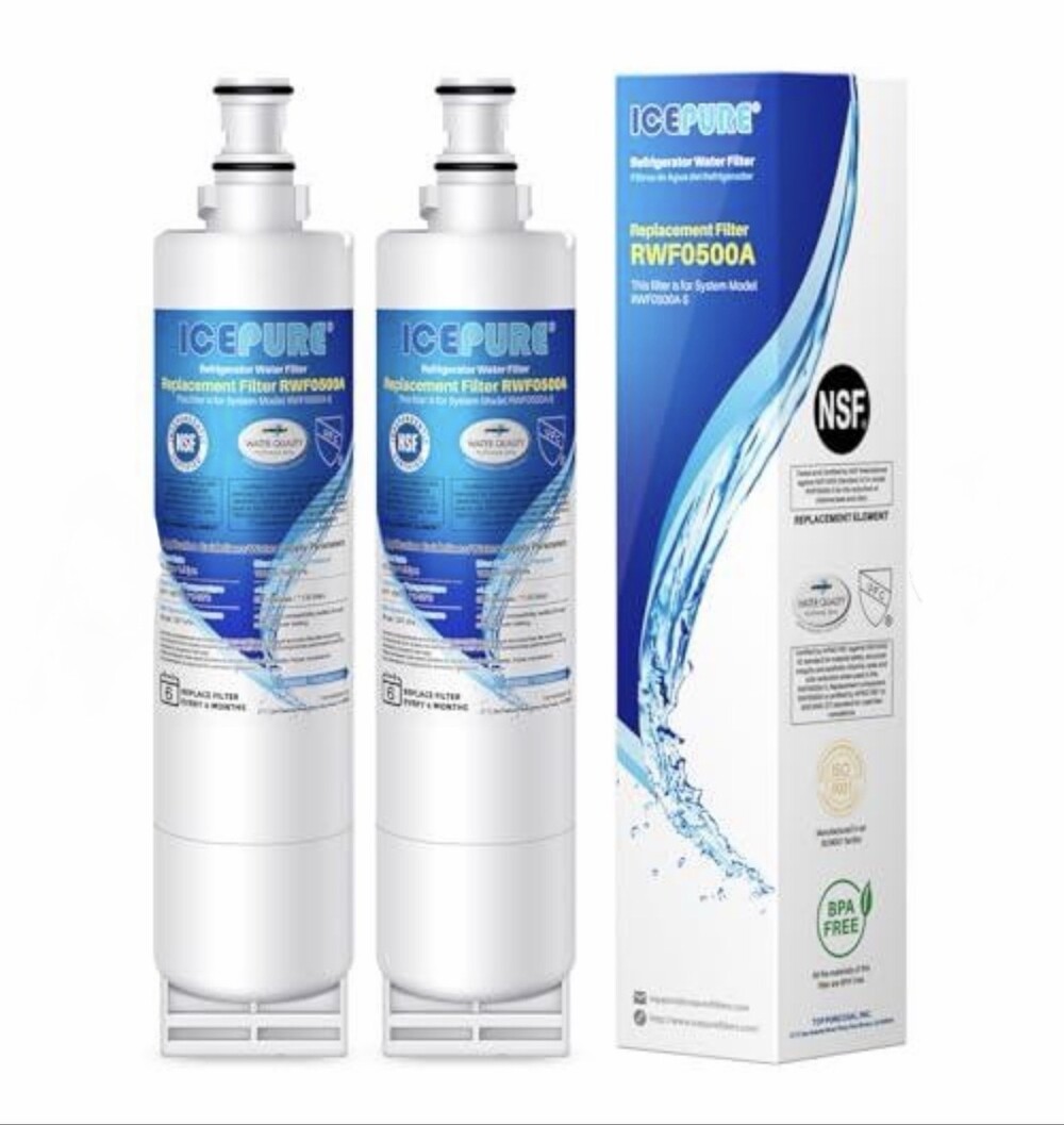 2 Pack ICEPURE RWF0500A Refrigerator Water Filter for Whirlpool 4396508